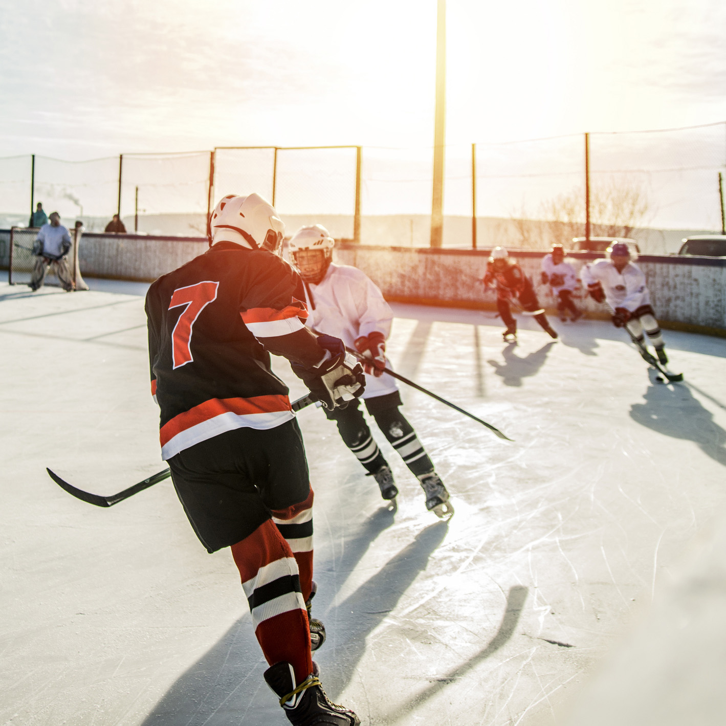 Hockeyspelare p&aring; isen